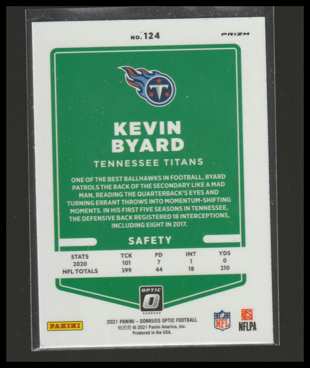 2021 Donruss Optic #124 Kevin Byard Fire