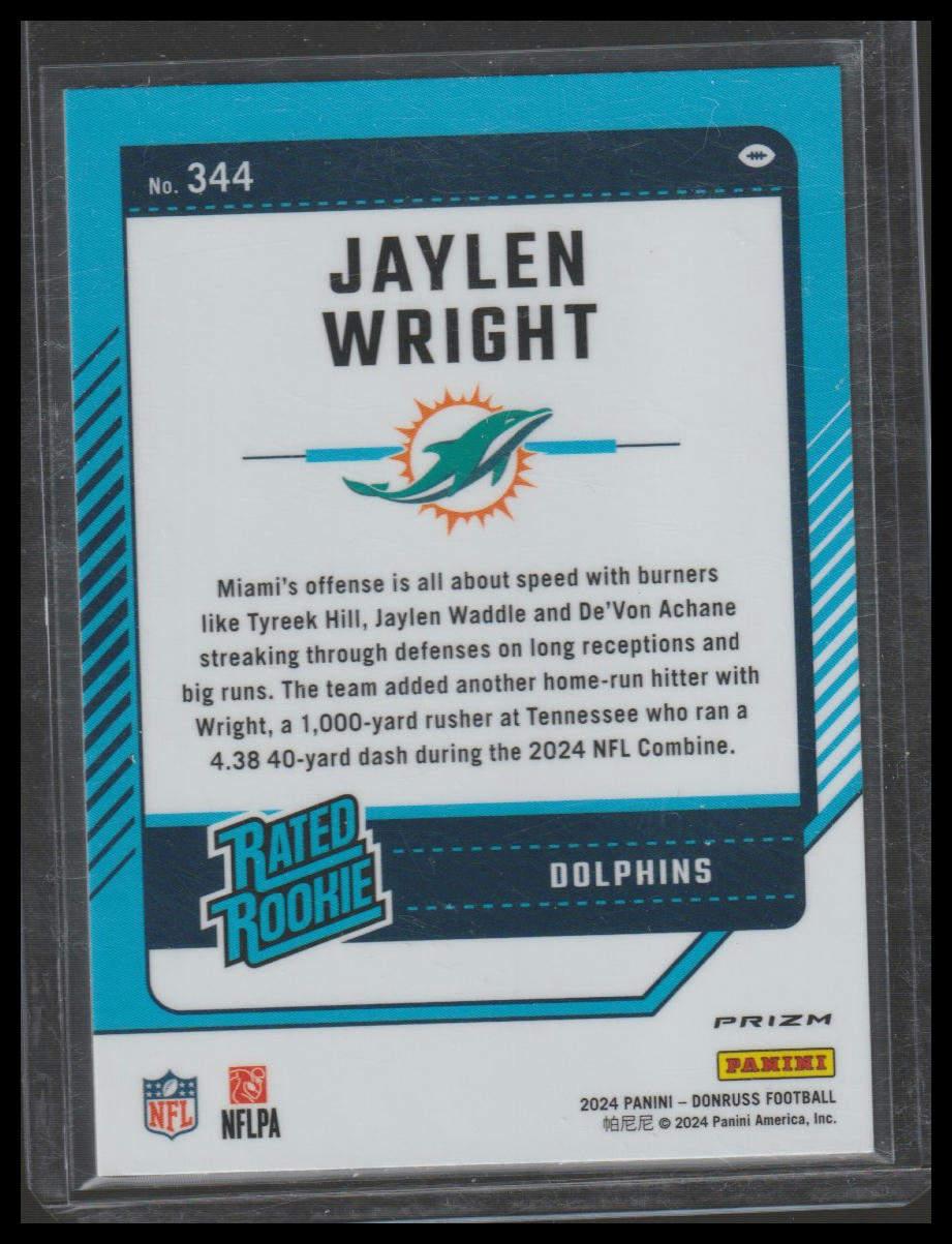2024 Donruss #344 Jaylen Wright Optic Rated Rookies Preview Red Pandora