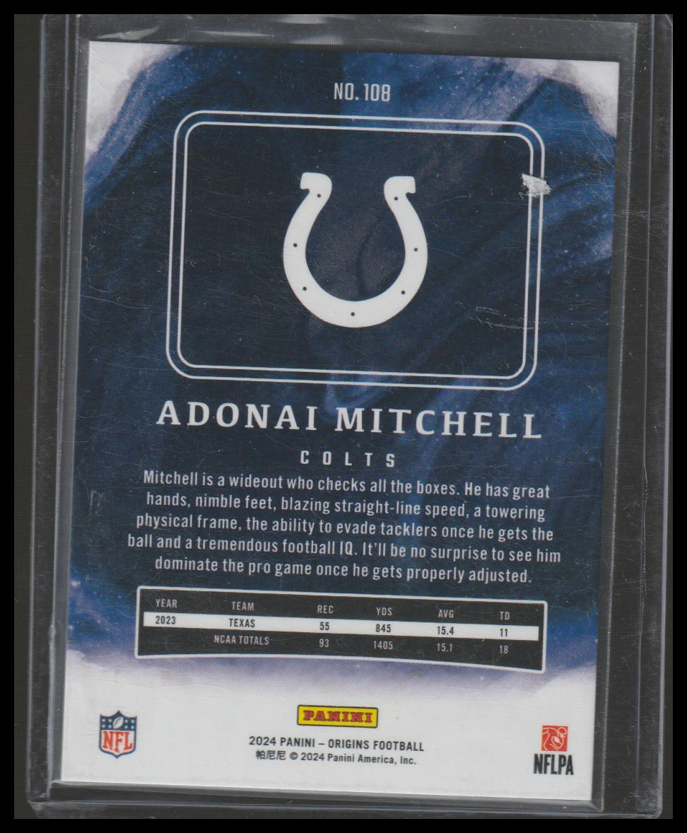 2024 Panini Origins #108 Adonai Mitchell Holo Orange #/149