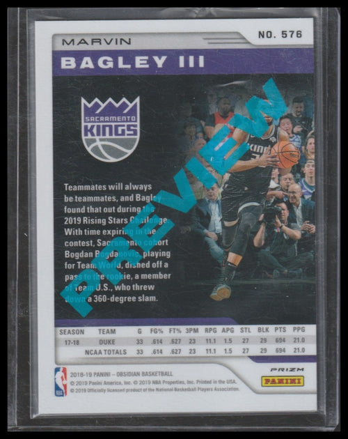 2018-19 Panini Chronicles #576 Marvin Bagley III