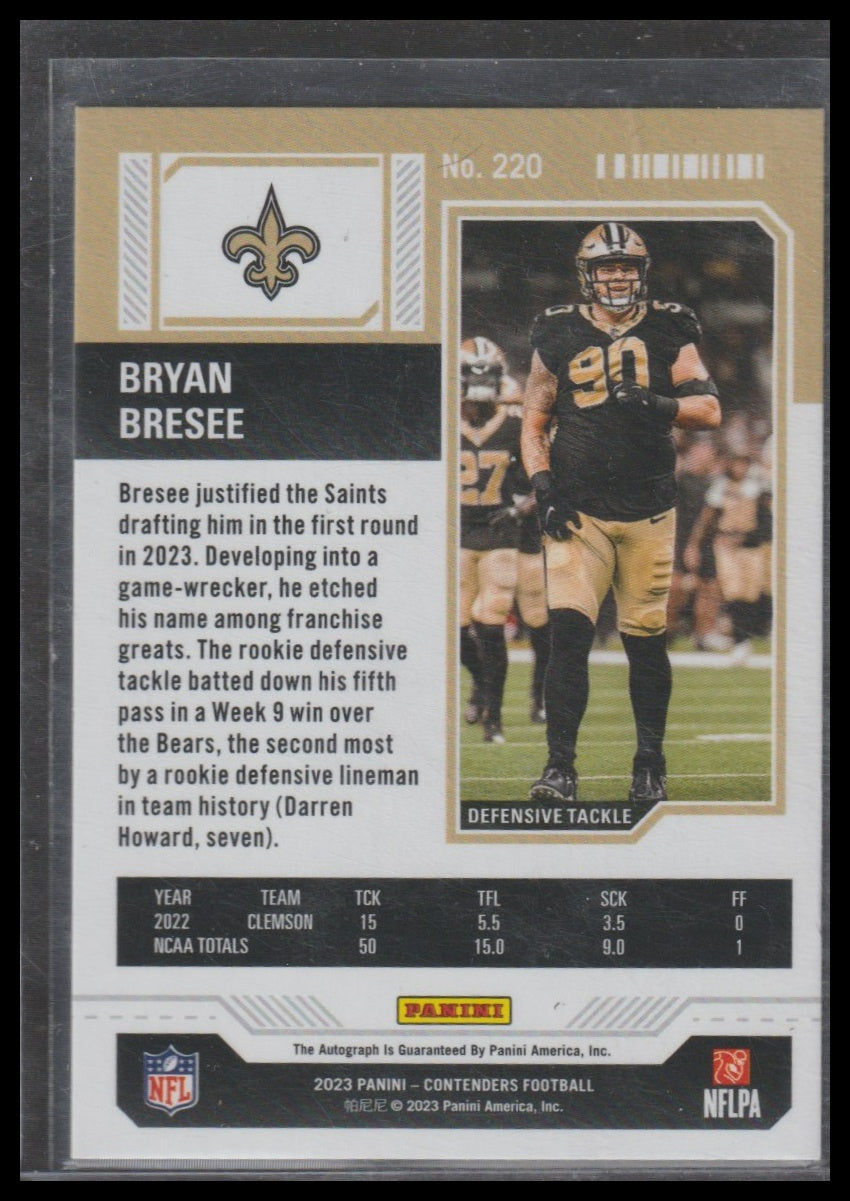 2023 Panini Contenders #220 Bryan Bresee