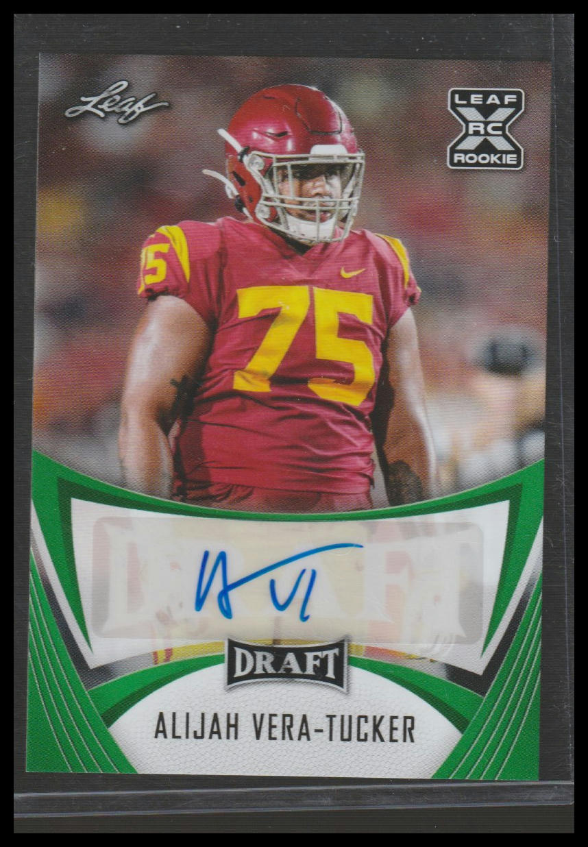 2021 Leaf Draft #BA-AVT Alijah Vera-Tucker Autographs Green