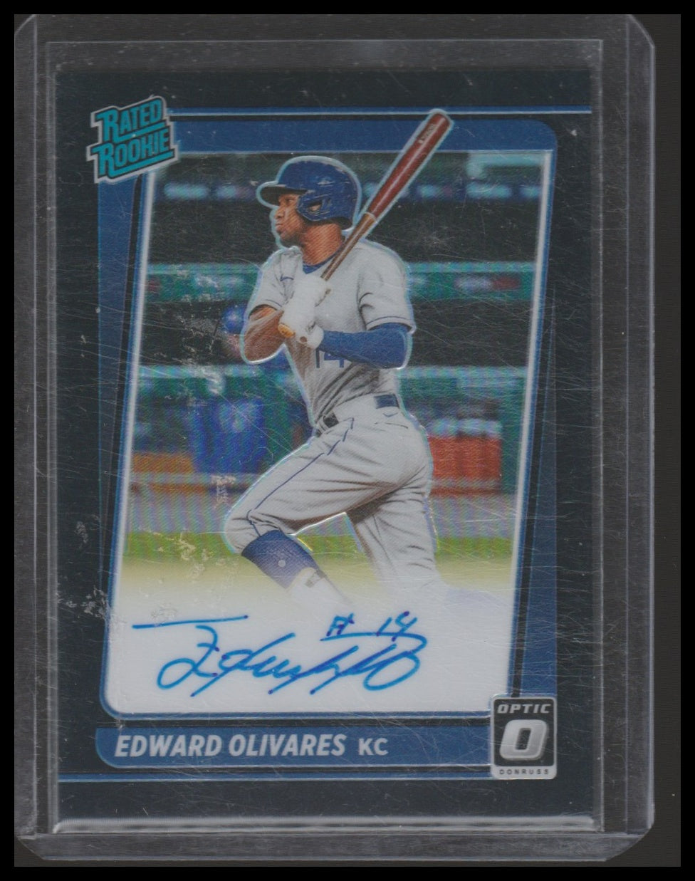 2021 Donruss Optic #RRS-EO Edward Olivares Rated Rookie Signatures Black #/50