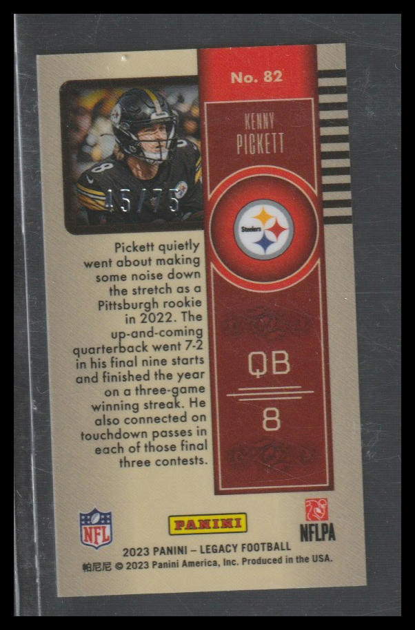 2023 Panini Legacy #82 Kenny Pickett Premium Edition Bronze Mini #/75