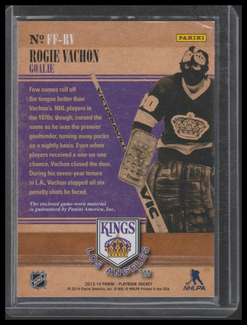 2013-14 Panini Playbook #FF-RV Rogie Vachon Fabled Fabrics #/99