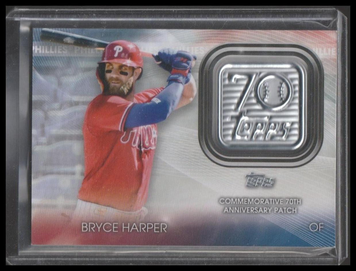 2021 Topps Update #T70P-BH Bryce Harper Topps 70th Anniversary Logo Patch