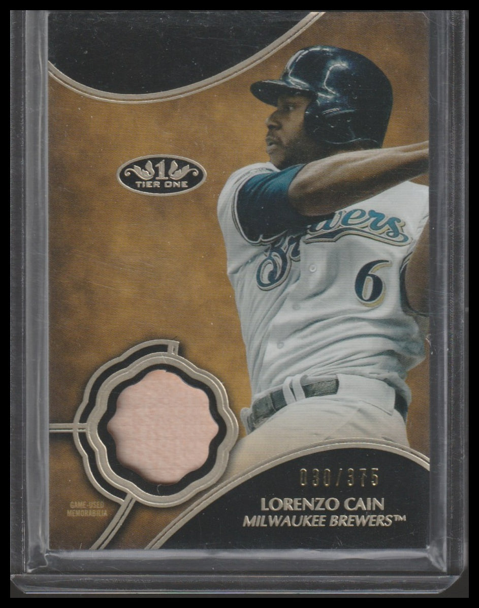 2019 Topps Tier One #T1R-LC Lorenzo Cain Tier One Relics #/375