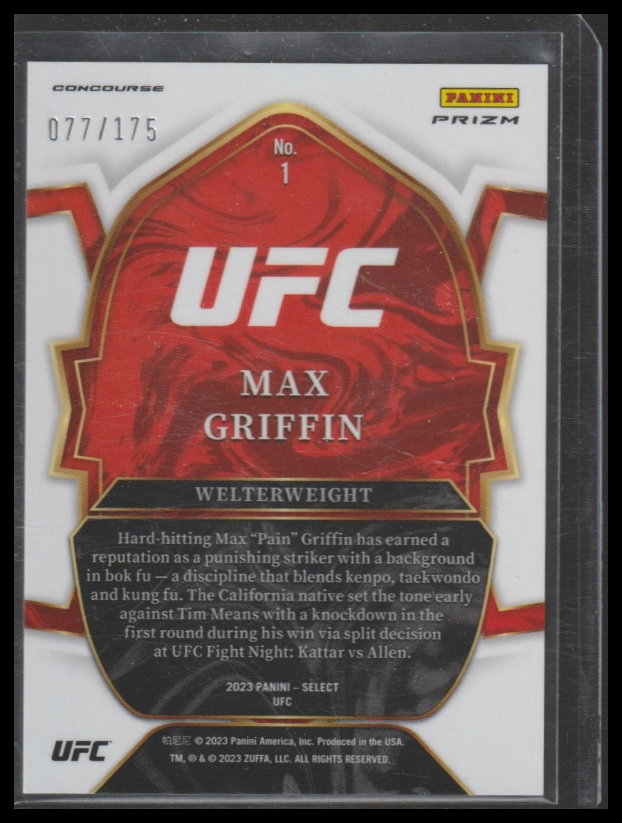 2023 Panini Select UFC #1 Max Griffin Red Prizms #/175