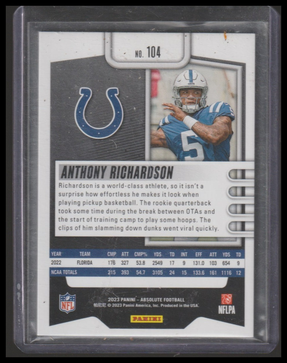 2023 Panini Absolute #104 Anthony Richardson #/275