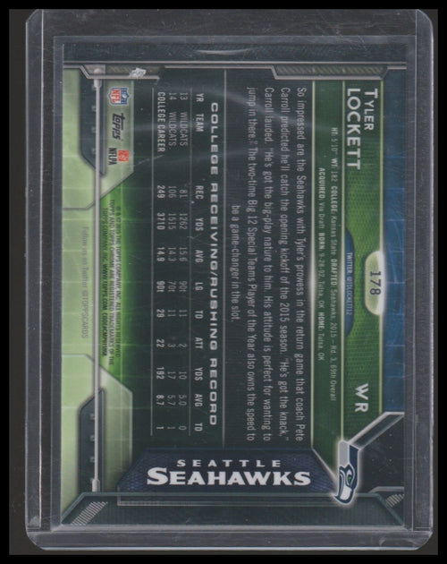 2015 Topps Chrome #178 Tyler Lockett Orange Refractor