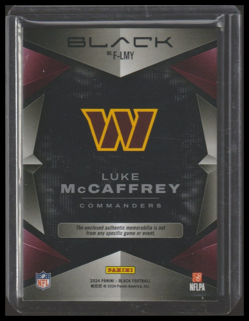 2024 Panini Black #F-LMY Luke McCaffrey Futuristic #/199
