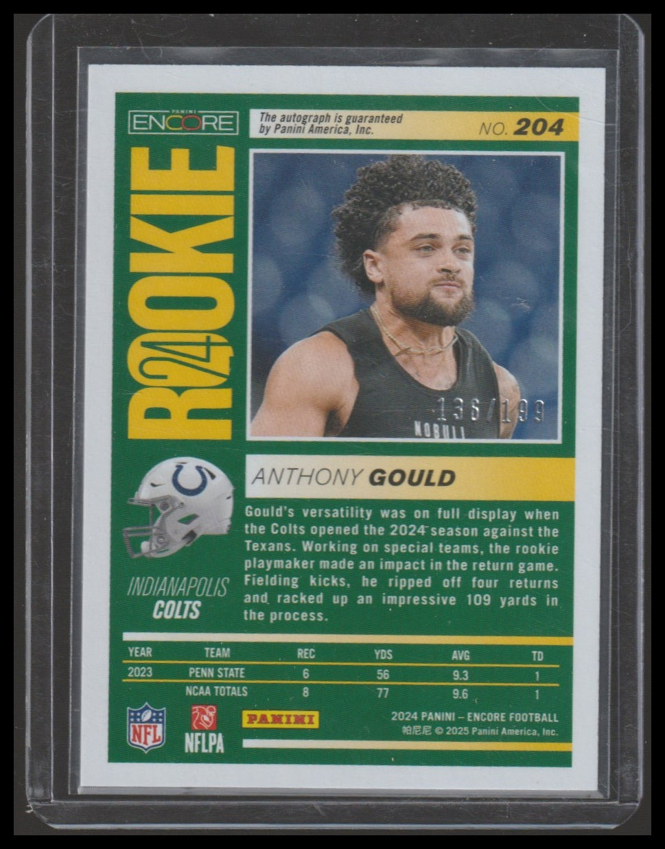 2024 Panini Encore #204 Anthony Gould Autographs #/199