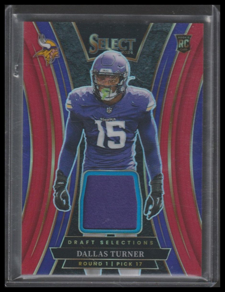 2024 Panini Select #DSM-DTR Dallas Turner Draft Selections Memorabilia Red Prizm