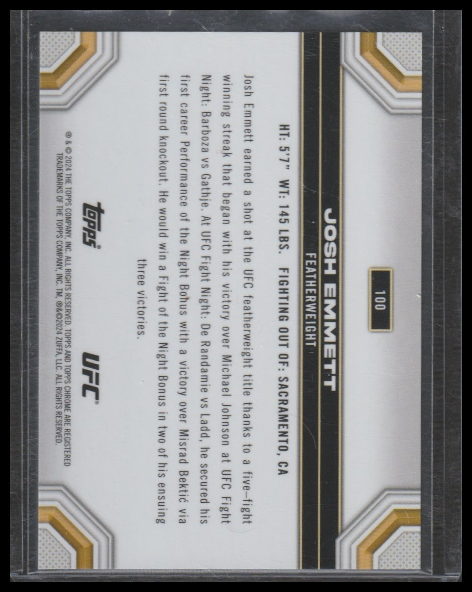 2024 Topps Chrome UFC #100 Josh Emmett Speckle #/299