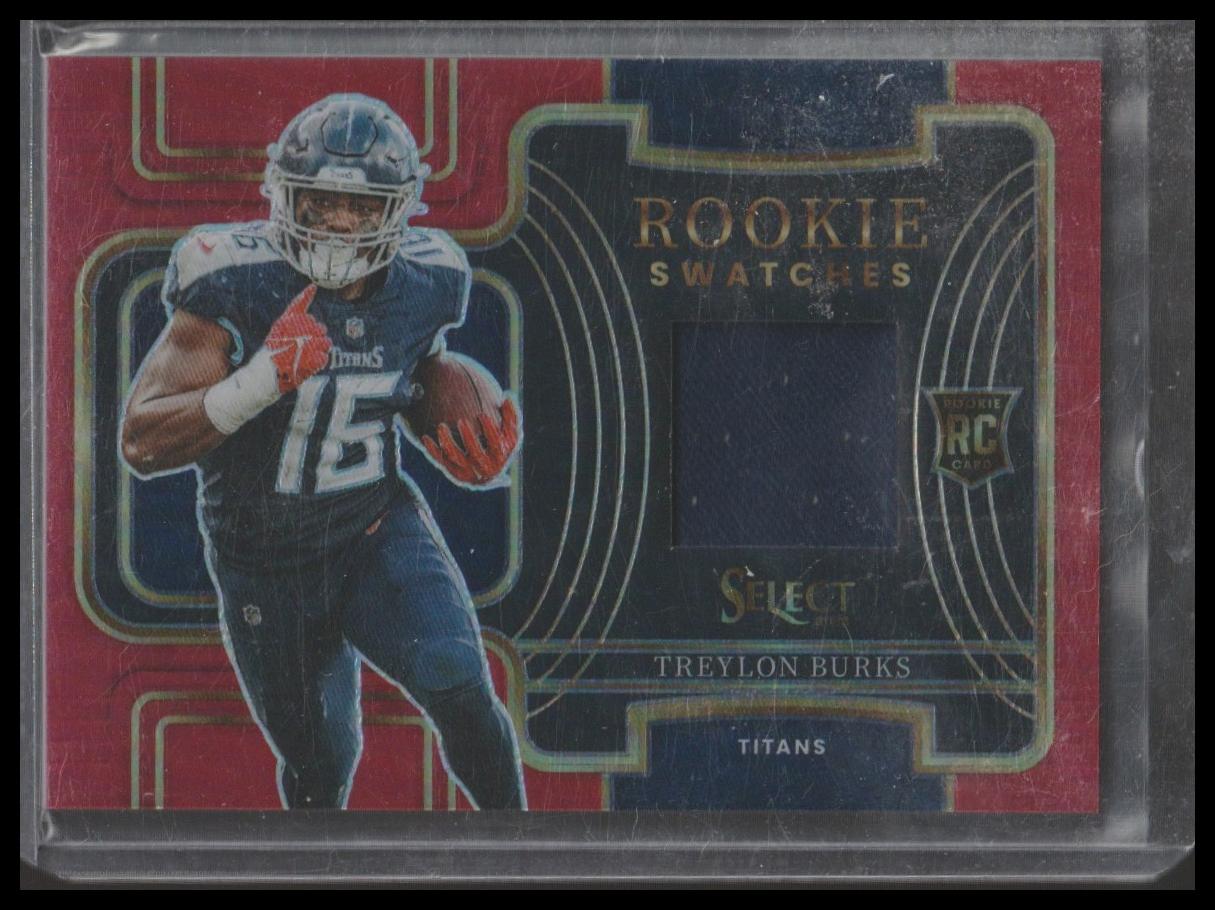 2022 Panini Select #RSW-10 Treylon Burks Rookie Swatches Red Prizm