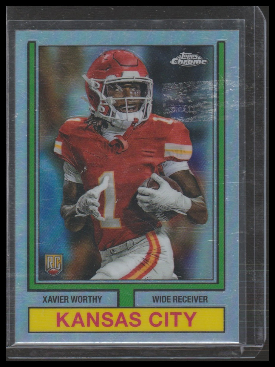 2024 Topps Chrome #74TF-8 Xavier Worthy 1974 Topps Football Refractor
